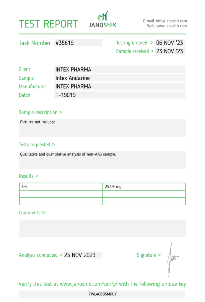 Intex Pharma Andarine S4 (25mg) - Image 2