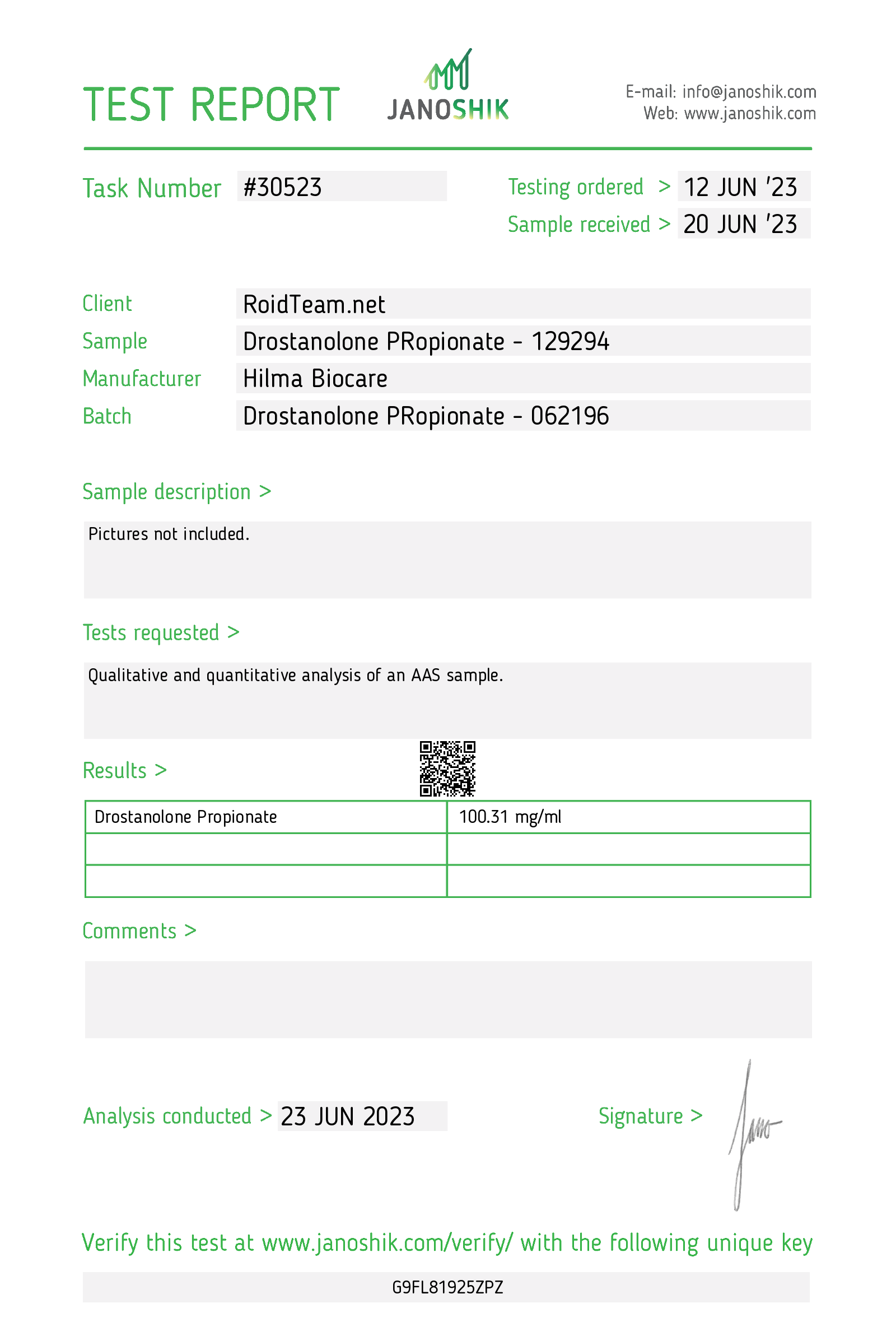 Hilma Biocare Drostanolone Propionate 10ml/100 mg/ml - Image 2