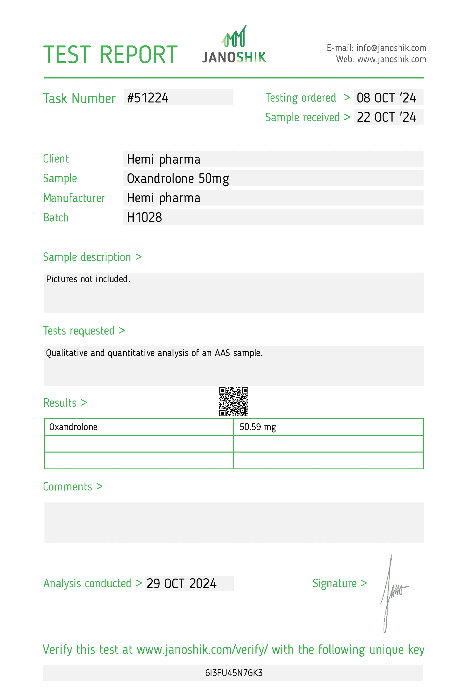 Hemi Pharma Anavar (Oxandrolone) 50mg - Image 2